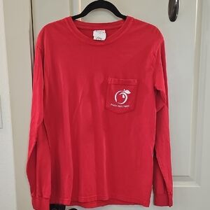 Comfort Colors- Red Long Sleeve GEORGIA-FLORIDA Pocket Tee with